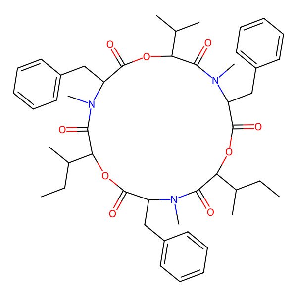 2D Structure of cyclo[D-OVal-N(Me)Phe-D-OaIle-N(Me)Phe-D-OaIle-N(Me)Phe]