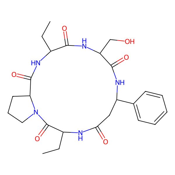 2D Structure of cyclo[DL-Abu-DL-Pro-DL-Abu-DL-Ser-bPhe]