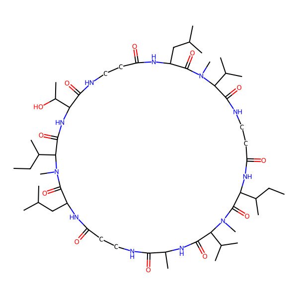 2D Structure of cyclo[DL-Ala-bAla-DL-Leu-D-N(Me)Ile-xiThr-bAla-Leu-D-N(Me)Val-bAla-aIle-DL-N(Me)Val]