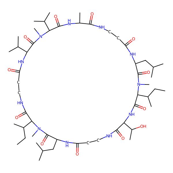 2D Structure of cyclo[DL-Ala-bAla-DL-Leu-DL-N(Me)xiIle-DL-xiThr-bAla-DL-Leu-DL-N(Me)xiIle-bAla-DL-Val-DL-N(Me)Val]