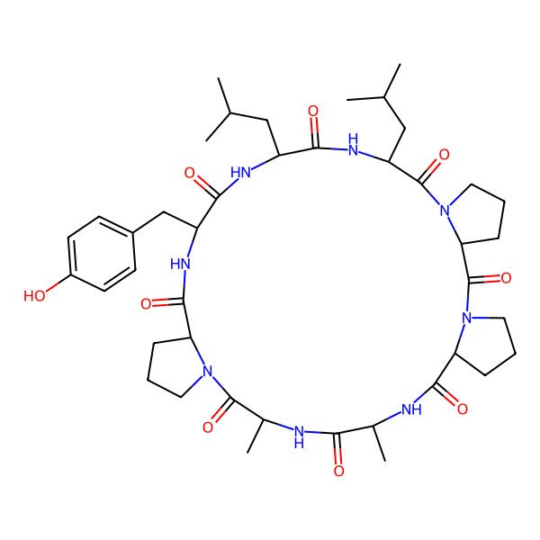 2D Structure of cyclo[DL-Ala-DL-Ala-DL-Pro-DL-Tyr-DL-Leu-DL-Leu-DL-Pro-DL-Pro]