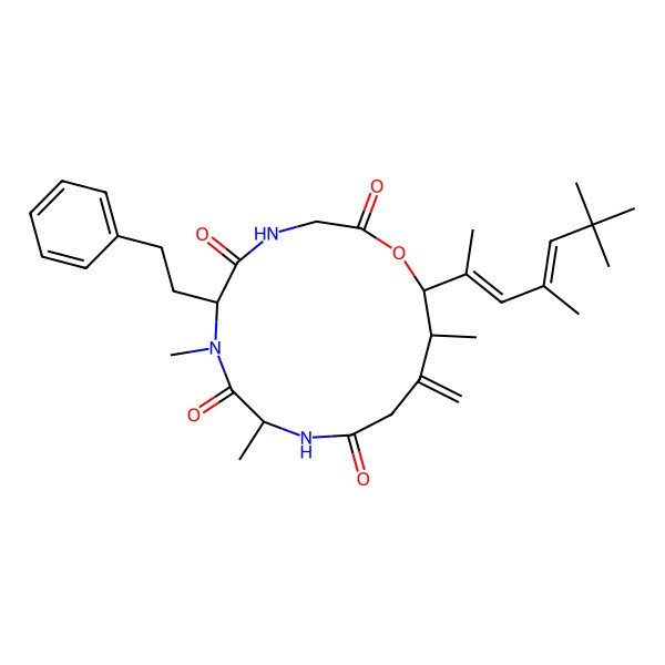2D Structure of cyclo[DL-Ala-DL-N(Me)hPhe-Gly-Unk]