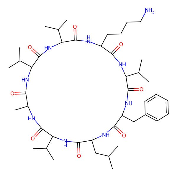 2D Structure of cyclo[DL-Ala-DL-Val-DL-Val-DL-Lys-DL-Val-DL-Phe-DL-Leu-DL-Val]