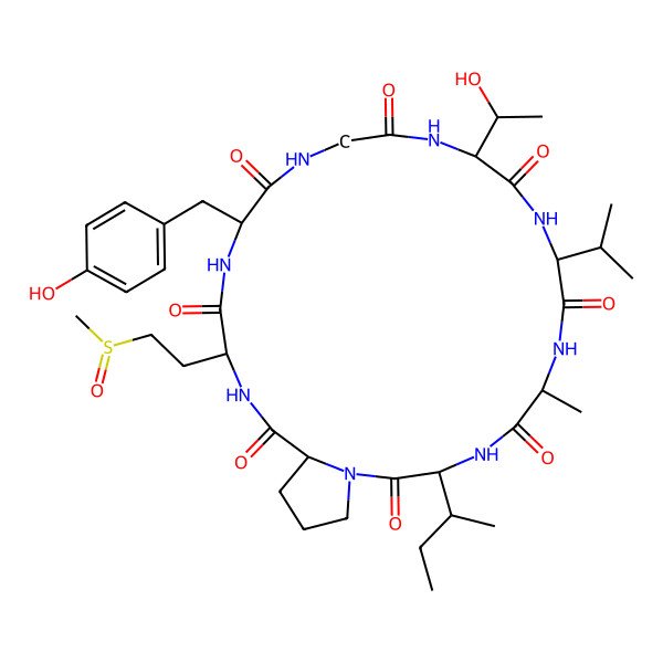 2D Structure of cyclo[DL-Ala-DL-xiIle-DL-Pro-DL-Met(O)-DL-Tyr-Gly-DL-xiThr-DL-Val]