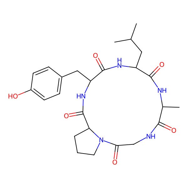 2D Structure of cyclo[DL-Ala-Gly-DL-Pro-DL-Tyr-DL-Leu]
