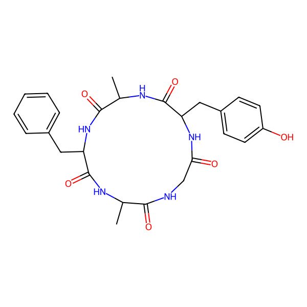 2D Structure of cyclo[DL-Ala-Gly-DL-Tyr-DL-Ala-DL-Phe]