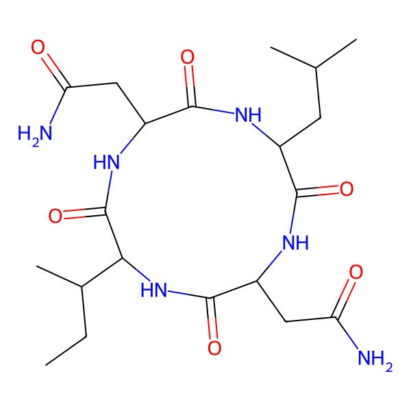 2D Structure of cyclo[DL-Asn-DL-Leu-DL-Asn-DL-xiIle]