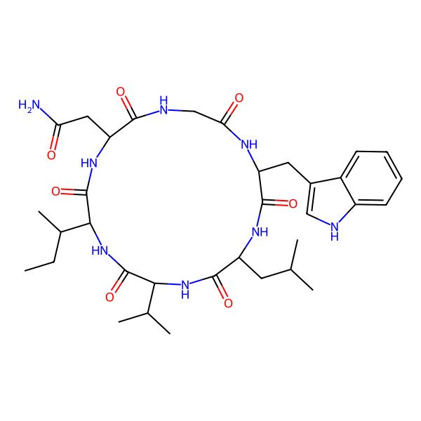 2D Structure of cyclo[DL-Asn-Gly-DL-Trp-DL-Leu-DL-Val-DL-xiIle]