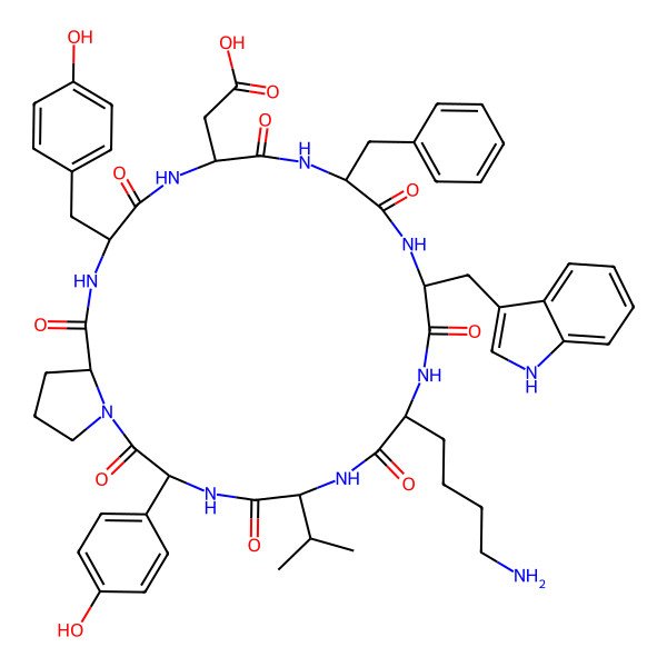2D Structure of cyclo[DL-Asp-DL-Phe-DL-Trp-DL-Lys-DL-Val-DL-nTyr-DL-Pro-DL-Tyr]