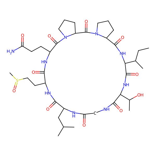 2D Structure of cyclo[DL-Gln-DL-Pro-DL-Pro-DL-xiIle-DL-xiThr-Gly-DL-Leu-DL-Met(O)]