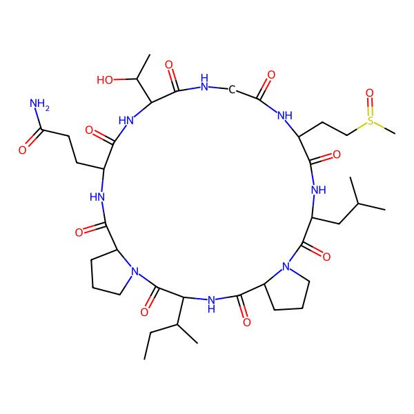 2D Structure of cyclo[DL-Gln-DL-xiThr-Gly-DL-Met(O)-DL-Leu-DL-Pro-DL-xiIle-DL-Pro]