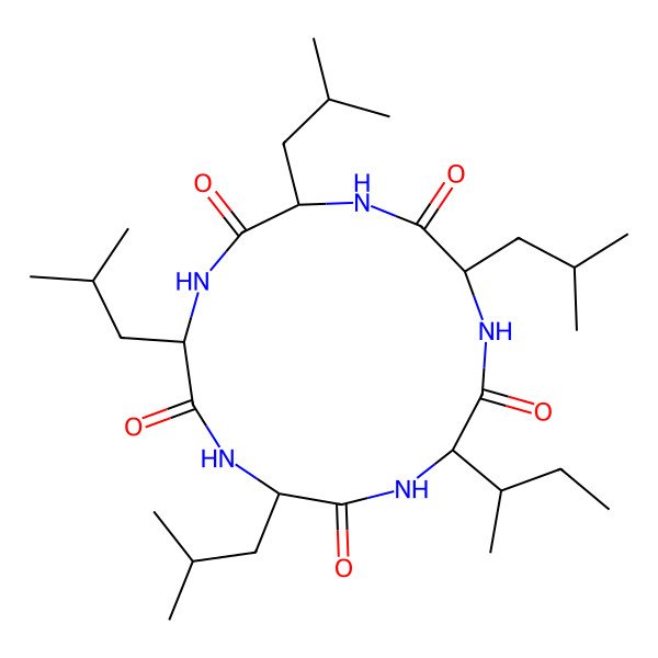 2D Structure of cyclo[DL-Leu-DL-Leu-DL-Leu-DL-Leu-DL-xiIle]