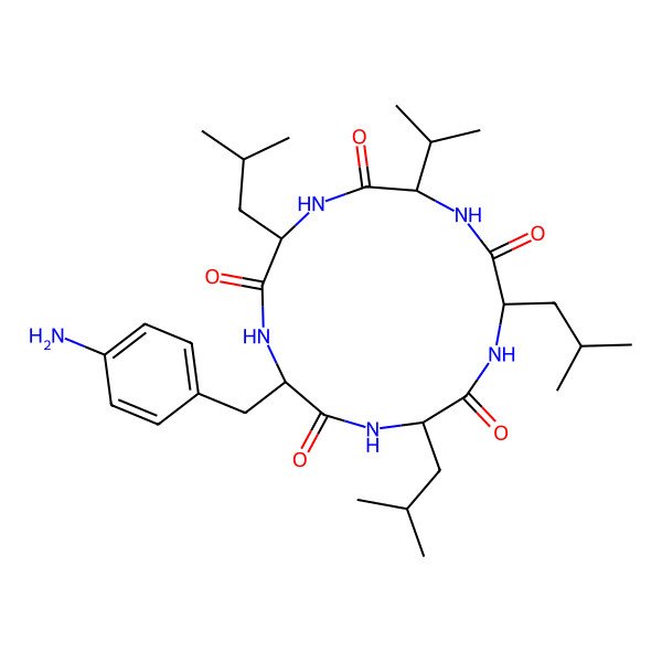 2D Structure of cyclo[DL-Leu-DL-Leu-DL-Val-DL-Leu-DL-Phe(4-NH2)]