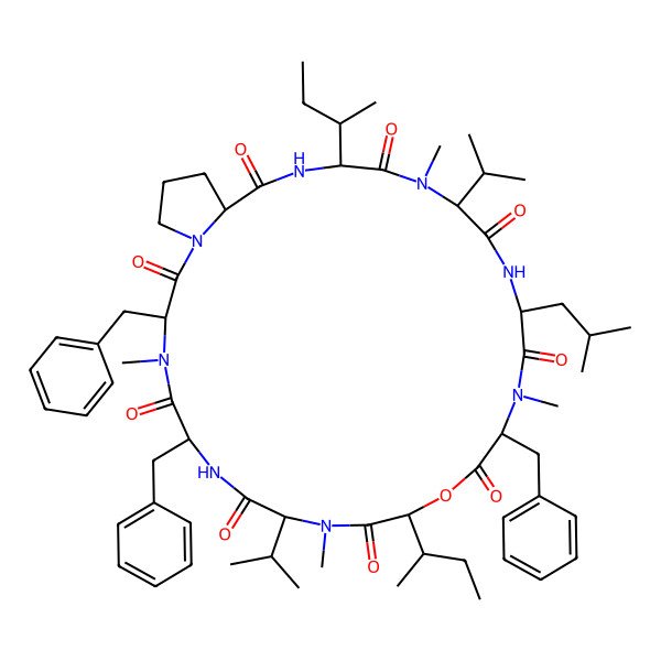 2D Structure of cyclo[DL-Leu-DL-N(Me)Phe-DL-OxiIle-DL-N(Me)Val-DL-Phe-DL-N(Me)Phe-DL-Pro-DL-xiIle-DL-N(Me)Val]