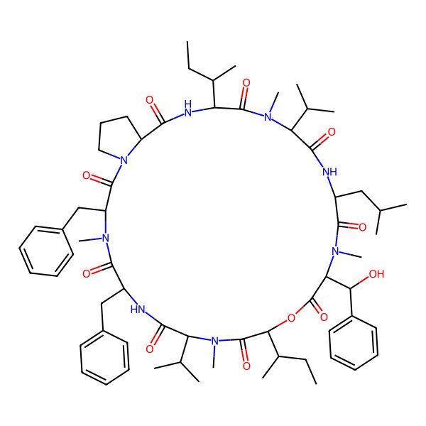 2D Structure of cyclo[DL-Leu-DL-N(Me)Phe(b-OH)-DL-OxiIle-DL-N(Me)Val-DL-Phe-DL-N(Me)Phe-DL-Pro-DL-xiIle-DL-N(Me)Val]