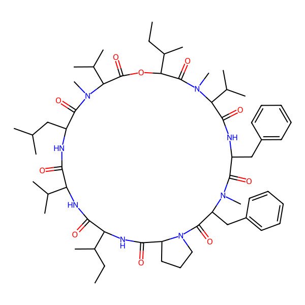 2D Structure of cyclo[DL-Leu-DL-N(Me)Val-DL-OxiIle-DL-N(Me)Val-DL-Phe-DL-N(Me)Phe-DL-Pro-DL-xiIle-DL-Val]
