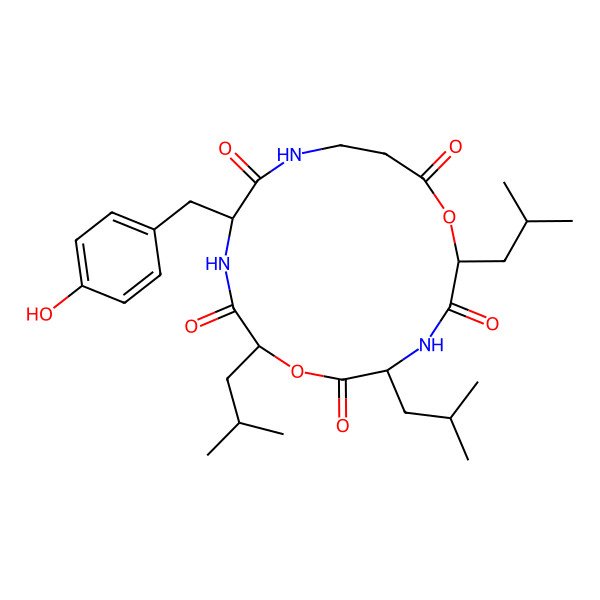 2D Structure of cyclo[DL-Leu-DL-OLeu-DL-Tyr-bAla-DL-OLeu]