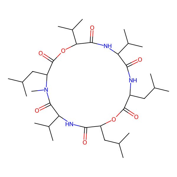 2D Structure of cyclo[DL-Leu-DL-OLeu-DL-Val-DL-N(Me)Leu-DL-OVal-DL-Val]