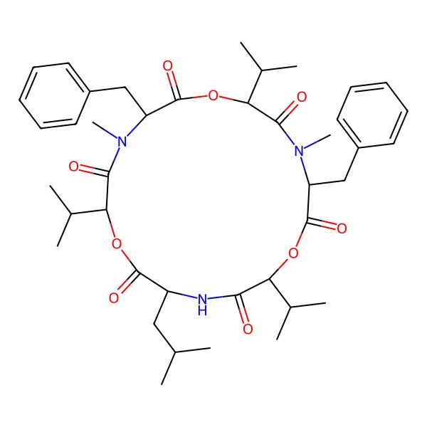 2D Structure of cyclo[DL-Leu-DL-OVal-DL-N(Me)Phe-DL-OVal-DL-N(Me)Phe-DL-OVal]