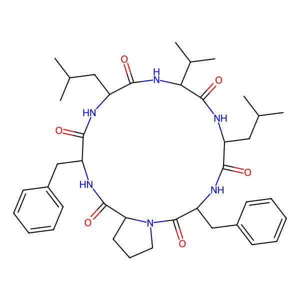 2D Structure of cyclo[DL-Leu-DL-Phe-DL-Pro-DL-Phe-DL-Leu-DL-Val]