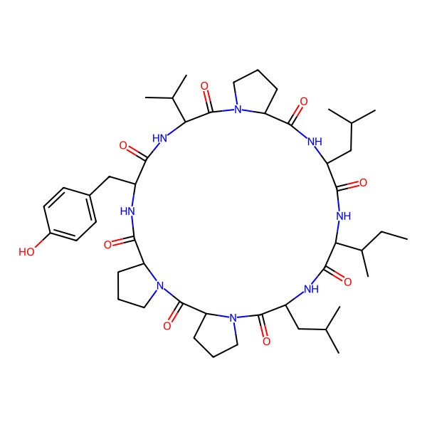 2D Structure of cyclo[DL-Leu-DL-Pro-DL-Pro-DL-Tyr-DL-Val-DL-Pro-DL-Leu-DL-xiIle]