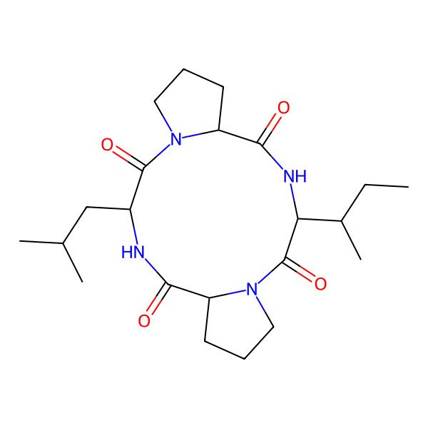 2D Structure of cyclo[DL-Leu-DL-Pro-DL-xiIle-DL-Pro]