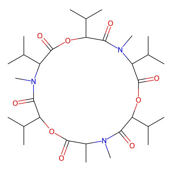 2D Structure of cyclo[DL-N(Me)Ala-DL-OVal-DL-N(Me)Val-DL-OVal-DL-N(Me)Val-DL-OVal]