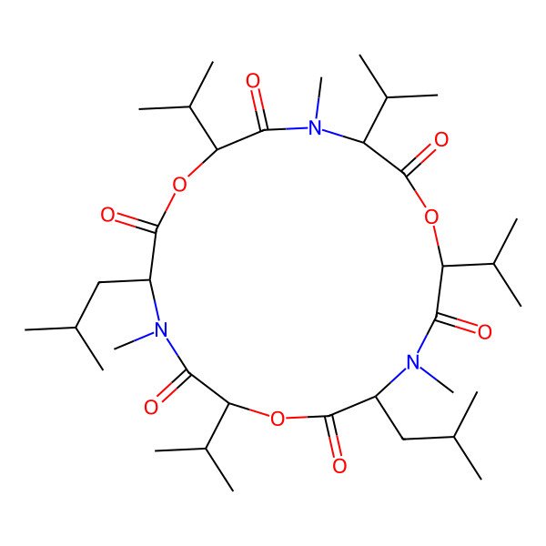 2D Structure of cyclo[DL-N(Me)Leu-DL-OVal-DL-N(Me)Leu-DL-OVal-DL-N(Me)Val-DL-OVal]