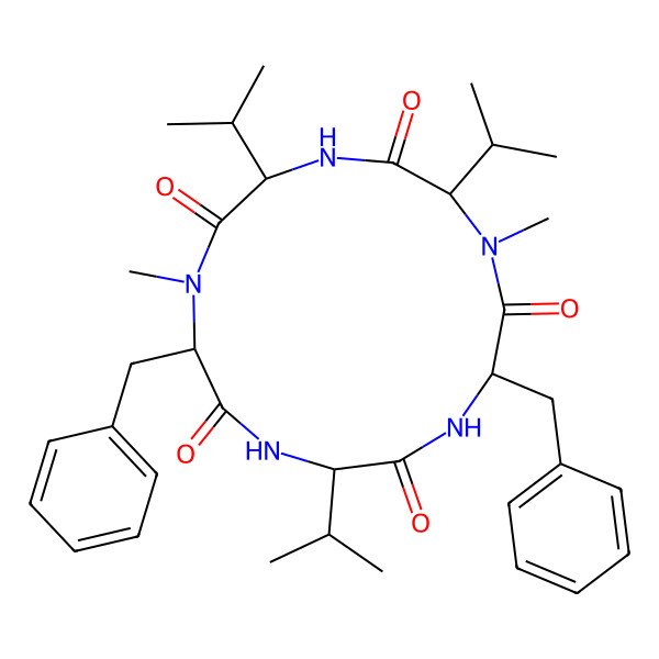 2D Structure of cyclo[DL-N(Me)Phe-DL-Val-DL-Phe-DL-N(Me)Val-DL-Val]