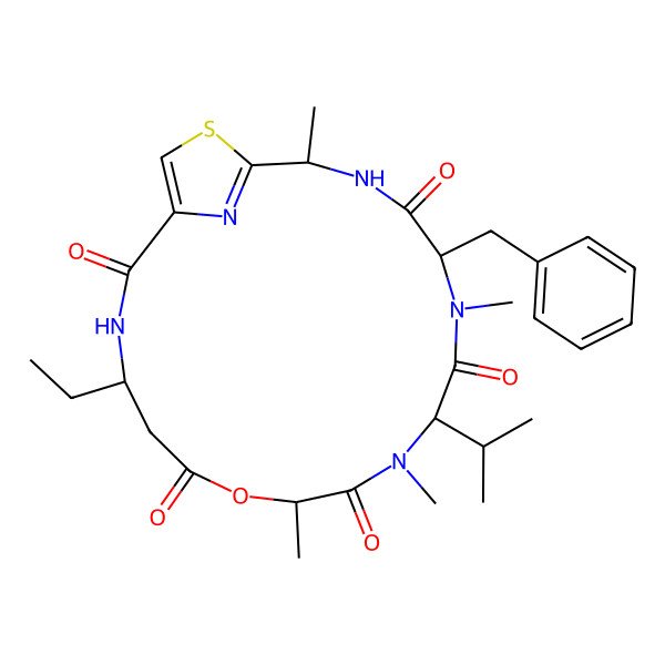 2D Structure of cyclo[DL-OAla-DL-N(Me)Val-DL-N(Me)Phe-Unk-bAla(3-Et)]