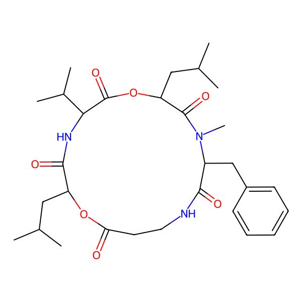 2D Structure of cyclo[DL-OLeu-DL-N(Me)Phe-bAla-DL-OLeu-DL-Val]