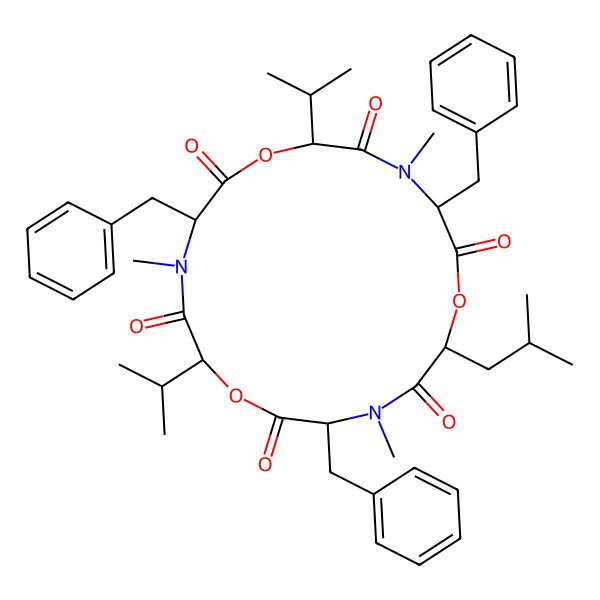 2D Structure of cyclo[DL-OLeu-DL-N(Me)Phe-DL-OVal-DL-N(Me)Phe-DL-OVal-DL-N(Me)Phe]