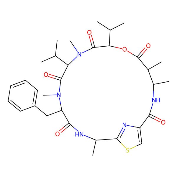 2D Structure of cyclo[DL-OVal-DL-N(Me)Val-DL-N(Me)Phe-Unk-bAla(2,3-diMe)]