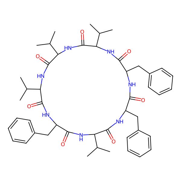 2D Structure of cyclo[DL-Phe-DL-Phe-DL-Val-DL-Val-DL-Val-DL-Phe-DL-Val]
