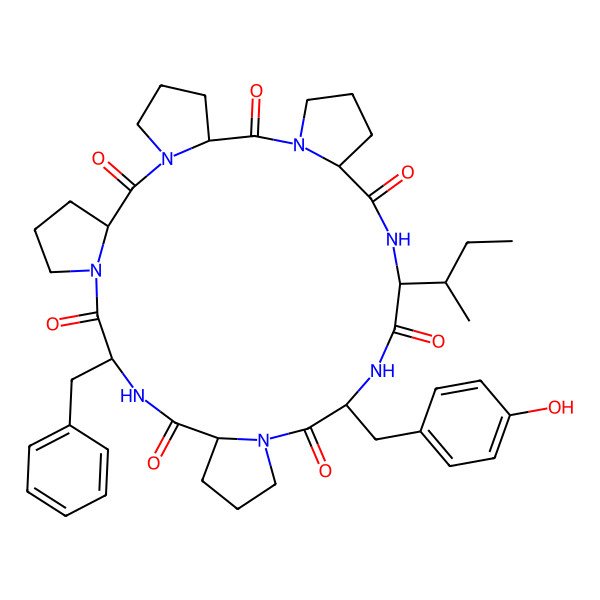 2D Structure of cyclo[DL-Phe-DL-Pro-DL-Pro-DL-Pro-DL-xiIle-DL-Tyr-DL-Pro]