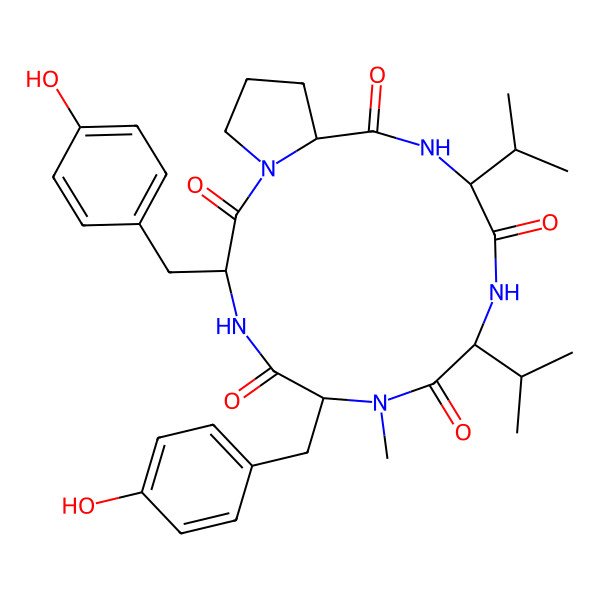 2D Structure of cyclo[DL-Pro-DL-Val-DL-Val-DL-N(Me)Tyr-DL-Tyr]