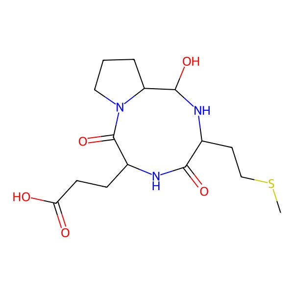 2D Structure of 3-[(3S,6S,11aR)-1-hydroxy-3-(2-methylsulfanylethyl)-4,7-dioxo-2,3,5,6,9,10,11,11a-octahydro-1H-pyrrolo[1,2-a][1,4,7]triazonin-6-yl]propanoic acid