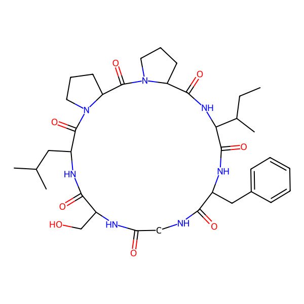 2D Structure of cyclo[Gly-D-Ser-Leu-Pro-Pro-Ile-Phe]