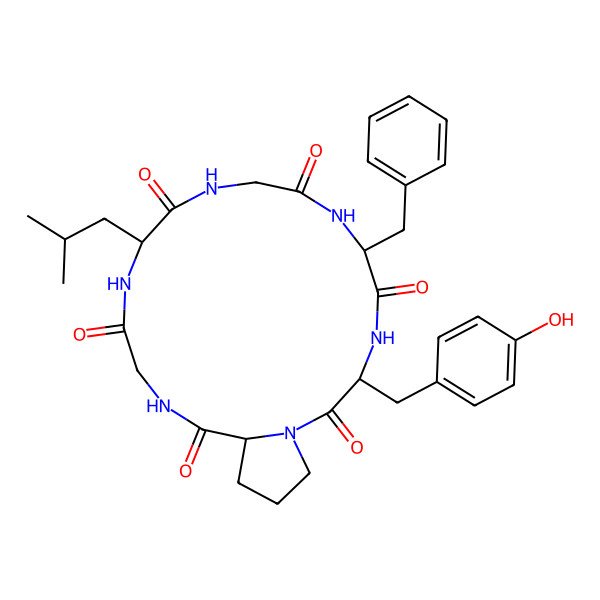 2D Structure of cyclo[Gly-DL-Leu-Gly-DL-Phe-DL-Tyr-DL-Pro]