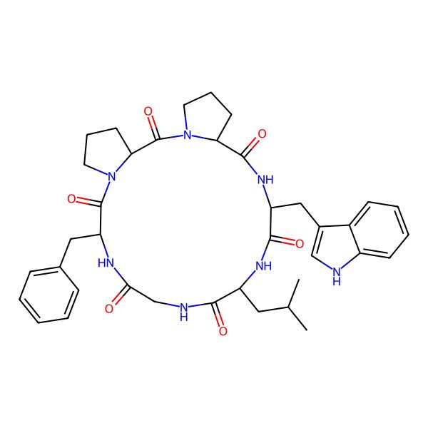 2D Structure of cyclo[Gly-DL-Phe-DL-Pro-DL-Pro-DL-Trp-DL-Leu]