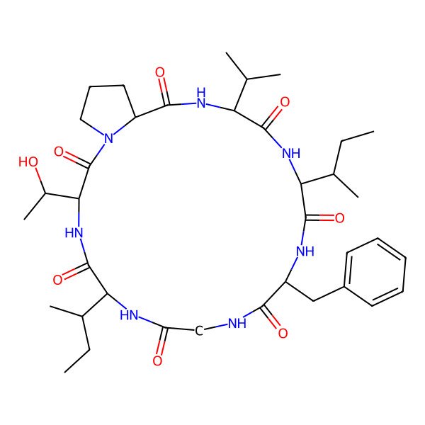 2D Structure of cyclo[Gly-DL-xiIle-DL-xiThr-DL-Pro-DL-Val-DL-xiIle-DL-Phe]
