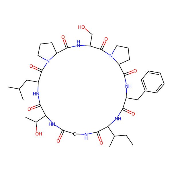 2D Structure of cyclo[Gly-DL-xiThr-DL-Leu-DL-Pro-DL-Ser-DL-Pro-DL-Phe-DL-xiIle]