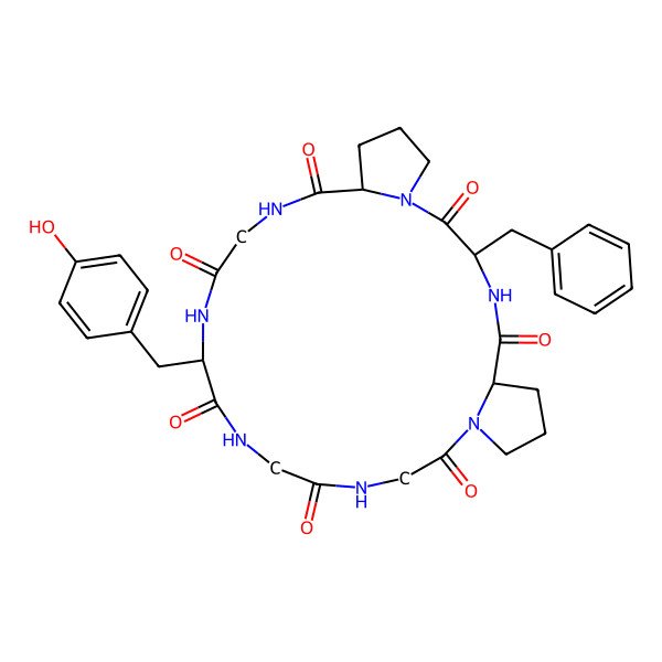 2D Structure of cyclo[Gly-Gly-Pro-Phe-Pro-Gly-Tyr]