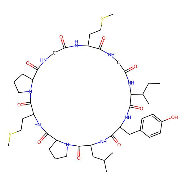 2D Structure of cyclo[Gly-Ile-Tyr-Leu-Pro-Met-Pro-Gly-D-Met]