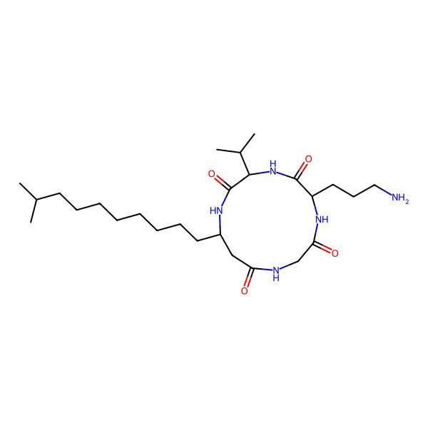 2D Structure of cyclo[Gly-Orn-Val-bAla(3R-isoundecyl)]