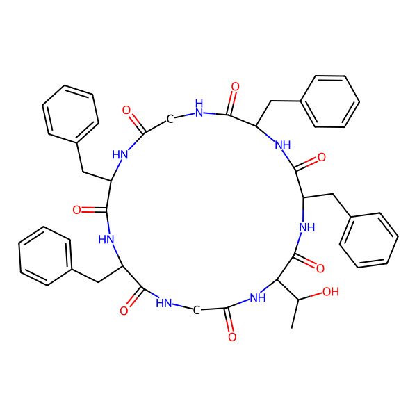 2D Structure of cyclo[Gly-Phe-Phe-Gly-Thr-Phe-Phe]