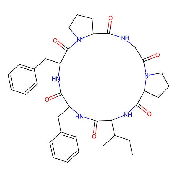 2D Structure of cyclo[Gly-Pro-Ile-Phe-Phe-Pro]