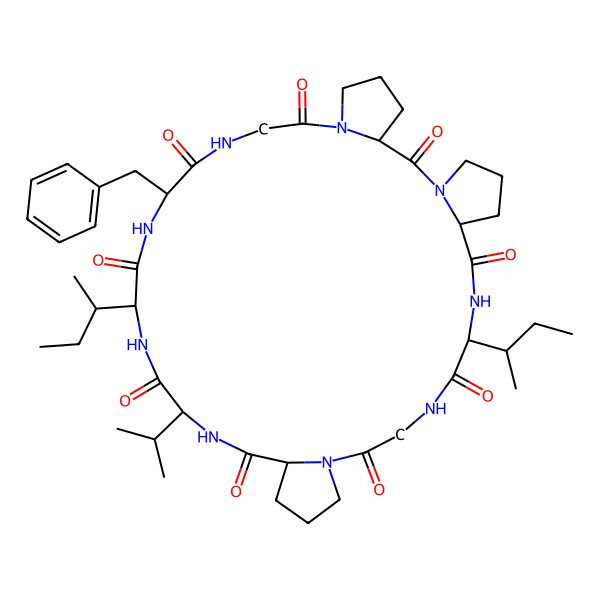 2D Structure of cyclo[Gly-Pro-Pro-Ile-Gly-Pro-Val-Ile-Phe]
