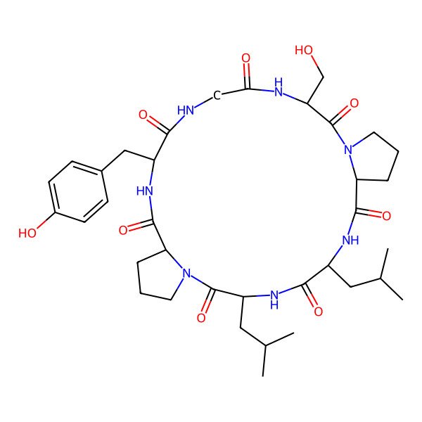 2D Structure of cyclo[Gly-Ser-Pro-Leu-Leu-Pro-Tyr]