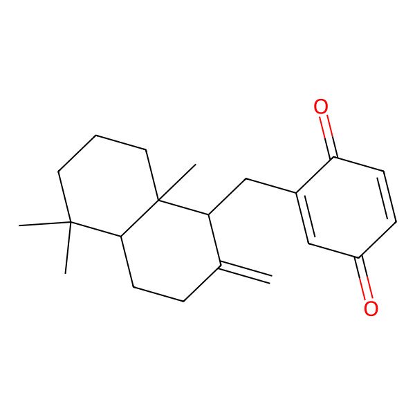 2D Structure of Cyclohexa-1,4-diene-3,6-dione, 1-(2-methylene-5,5,8a-trimethyldecalin-1-yl)methyl-
